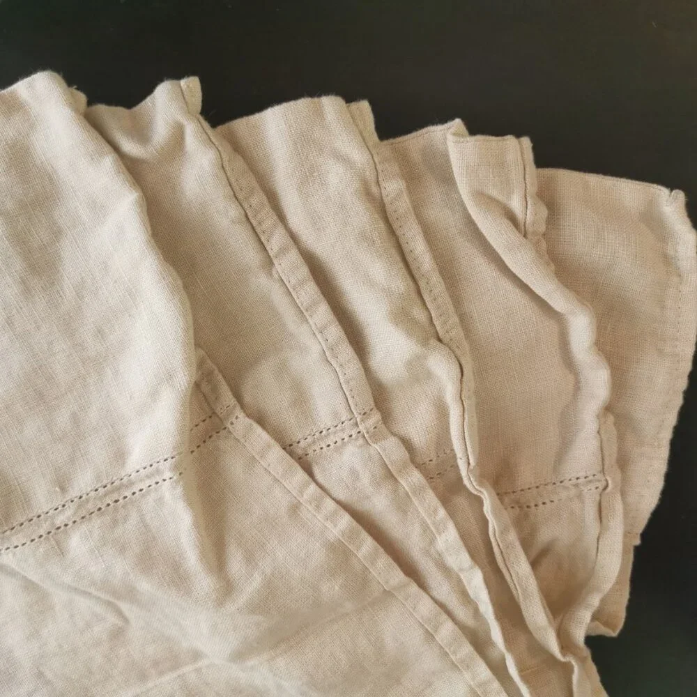 Set of 5 Williams‎ Sonoma Vintage Napkins Cream Square 20